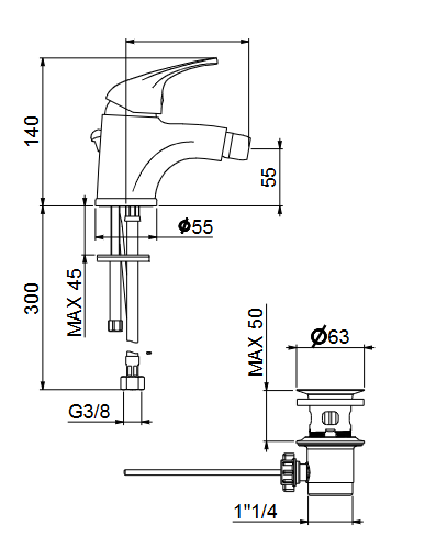 Miscelatore bidet - King
