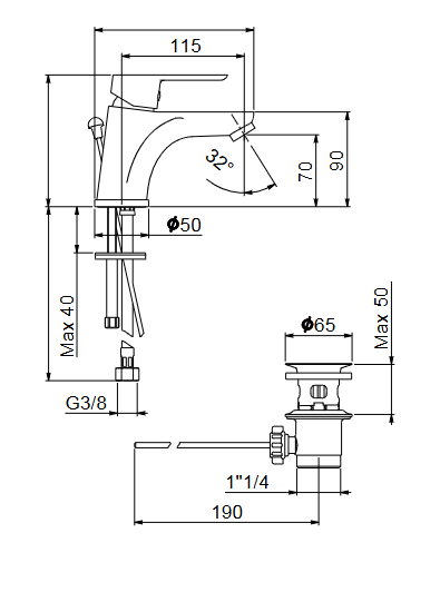 Miscelatore lavabo - Kevon