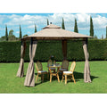 Gazebo in acciaio 3x3 - Beige scuro
