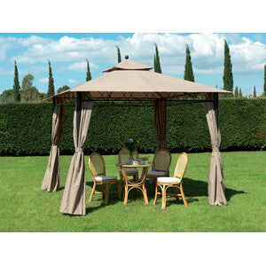 Gazebo in acciaio 3x3 - Beige scuro